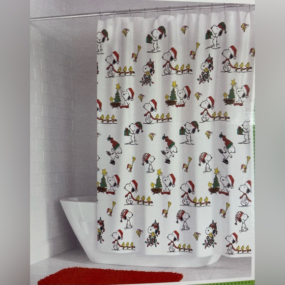 Peanuts Bath Peanuts Christmas Snoopy Woodstock Santa Tree Fabric